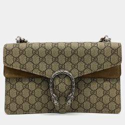 Pre Owned Gucci Beige Fabric Dionysus Chain Shoulder Bag