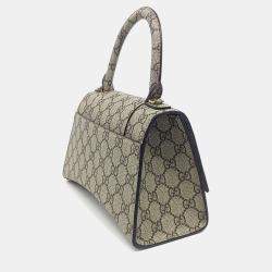 Pre Owned Gucci Beige PVC X Hourglass Top Handle Bag S