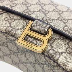 Pre Owned Gucci Beige PVC X Hourglass Top Handle Bag S