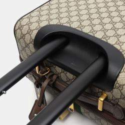 Gucci Beige Brown Canvas and Leather Savoy Small Suitcase