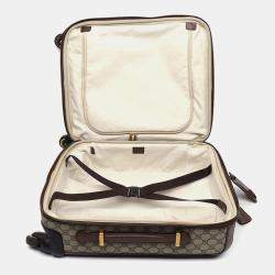 Gucci Beige Brown Canvas and Leather Savoy Small Suitcase