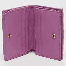 Gucci Purple Matelassé Leather GG Marmont Card Case