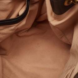 Pre Owned Gucci Black Matelassé Leather Medium GG Marmont Tote