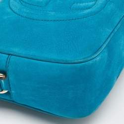 Gucci Blue Nubuck Leather Small Soho Disco Crossbody Bag