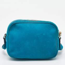 Gucci Blue Nubuck Leather Small Soho Disco Crossbody Bag