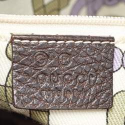 Gucci Dark Brown GG Nylon and Leather Colbert Hobo