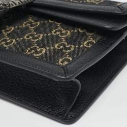 Pre Owned Gucci Black GG Denim Small Dionysus Shoulder Bag