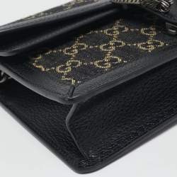 Pre Owned Gucci Black GG Denim Small Dionysus Shoulder Bag