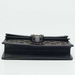 Pre Owned Gucci Black GG Denim Small Dionysus Shoulder Bag