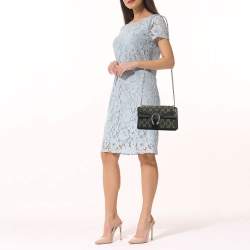 Pre Owned Gucci Black GG Denim Small Dionysus Shoulder Bag