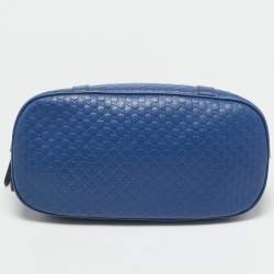 Pre Owned Gucci Blue Microguccissima Leather Medium Nice Dome Satchel