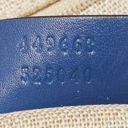 Pre Owned Gucci Blue Microguccissima Leather Medium Nice Dome Satchel