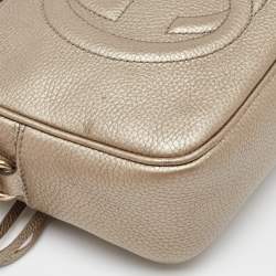 Pre Owned Gucci Metallic Leather Small Soho Disco Crossbody Bag