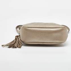 Pre Owned Gucci Metallic Leather Small Soho Disco Crossbody Bag