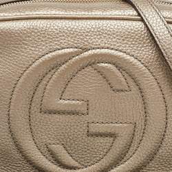 Pre Owned Gucci Metallic Leather Small Soho Disco Crossbody Bag
