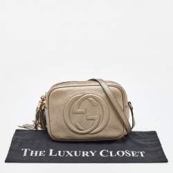 Pre Owned Gucci Metallic Leather Small Soho Disco Crossbody Bag