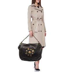 Gucci Black Leather Irina Babouska Hobo