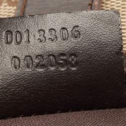 Pre Owned Gucci Dark Brown/Beige GG Canvas and Leather Jackie Hobo
