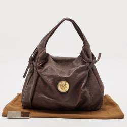 Gucci Dark Brown Guccissima Leather Hysteria Shoulder Bag