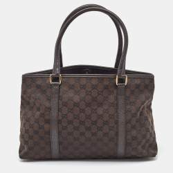 Gucci Brown GG Canvas and Leather Tote