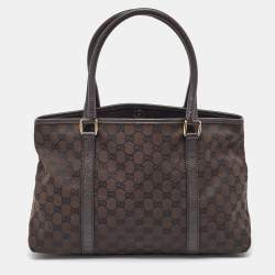 Gucci Brown GG Canvas and Leather Tote