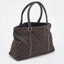 Gucci Brown GG Canvas and Leather Tote