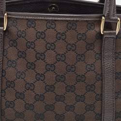Gucci Brown GG Canvas and Leather Tote