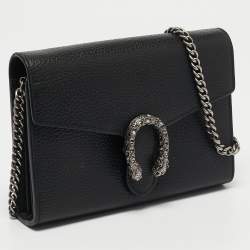 Gucci Black Leather Dionysus Wallet On Chain