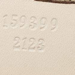 Pre Owned Gucci White/Beige GG Canvas and Leather Wave Boston Bag