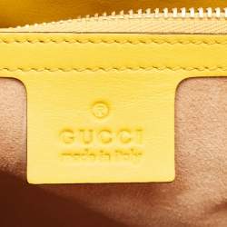 Gucci Yellow/Beige GG Supreme Canvas and Python Medium Padlock Shoulder Bag