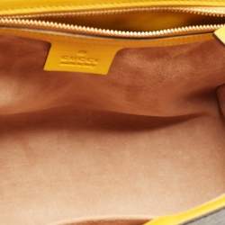 Gucci Yellow/Beige GG Supreme Canvas and Python Medium Padlock Shoulder Bag