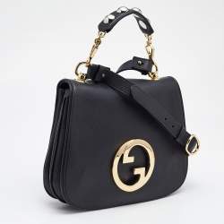 Gucci Black Leather Small Blondie Top Handle Bag