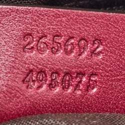 Pre Owned Gucci Dark Red Embossed Horsebit Leather Hobo