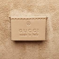 Gucci Beige GG Supreme Canvas and Suede Medium Crystals Embellished Dionysus Shoulder Bag