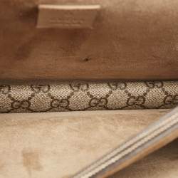 Gucci Beige GG Supreme Canvas and Suede Medium Crystals Embellished Dionysus Shoulder Bag
