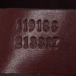 Pre Owned Gucci Beige/Burgundy GG Canvas and Leather Horsebit Clutch