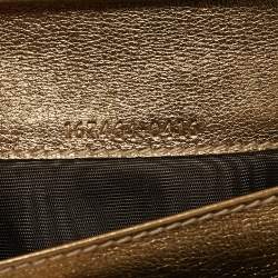 Gucci Gold/Brown GG Fabric and Leather Princy Continental Wallet