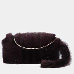 Gucci Dragon Embellished Mink Fur Evening Bag