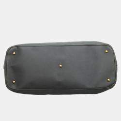 Pre Owned Gucci Grey Leather 1973 Top Handle Oversized Travel Bag