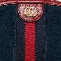 Gucci Red/Blue Suede Small Web Ophidia Shoulder Bag