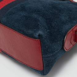 Gucci Red/Blue Suede Small Web Ophidia Shoulder Bag