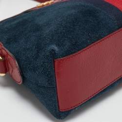 Gucci Red/Blue Suede Small Web Ophidia Shoulder Bag