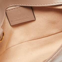 مملوكة مسبقًا Gucci Beige Matelassé Leather Super Mini GG Marmont Shoulder Bag
