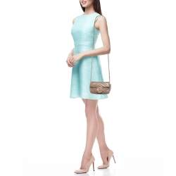 مملوكة مسبقًا Gucci Beige Matelassé Leather Super Mini GG Marmont Shoulder Bag