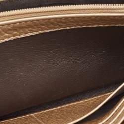 Pre Owned Gucci Beige/Brown GG Canvas and Leather Flap Continental Wallet