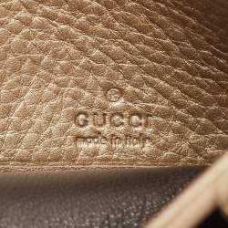 Pre Owned Gucci Beige/Brown GG Canvas and Leather Flap Continental Wallet