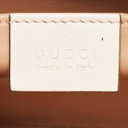 Gucci Off White Leather Broadway Pearly Bee Shoulder Bag