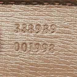 Pre Owned Gucci Taupe Grey Leather Medium New Bullet Bamboo Bag