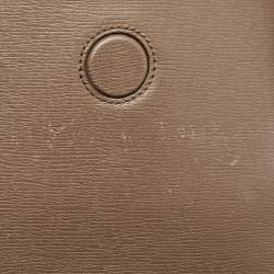 Pre Owned Gucci Taupe Grey Leather Medium New Bullet Bamboo Bag