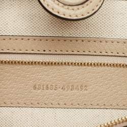 Pre Owned Gucci Beige GG Supreme Canvas and Leather Medium Ophidia Tote